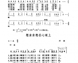想亲亲想在心眼上山西河曲民歌、苏琴改编版简谱
