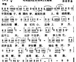 难圆的梦简谱-电视剧《走出沼泽》主题歌韦唯-