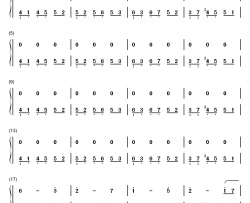 久远钢琴简谱-数字双手-关户刚