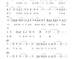 我不知道风是从哪一个方向吹简谱