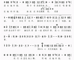 我们在蓝色海上飘简谱(歌词)-庞龙演唱-谱友momoliu上传