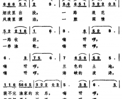 小岛渔歌 电视片《小岛渔家》插曲简谱