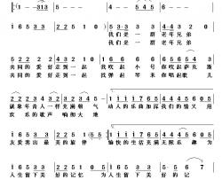 兄弟之歌简谱-叶植先罗军词/罗军曲