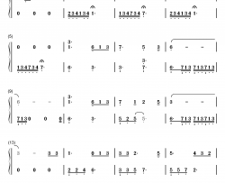 让她降落钢琴简谱-数字双手-何璐