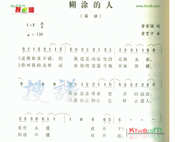 糊涂的人简谱-黄家驹演唱
