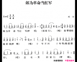 赣南闽西红色歌曲：郎为革命当红军简谱