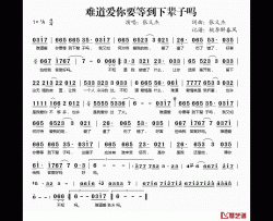 难道爱你要等下辈子吗简谱(歌词)-张义杰演唱-桃李醉春风记谱