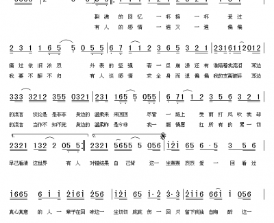 爱一回伤一回简谱 吕方演唱