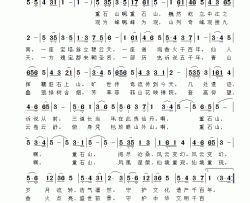 重石山之歌简谱-李敏演唱-邓洪先/雷渡词曲