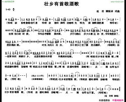 壮乡有首敬酒歌简谱