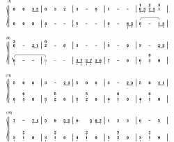 四季折の羽钢琴简谱-数字双手-鏡音リン  鏡音レン