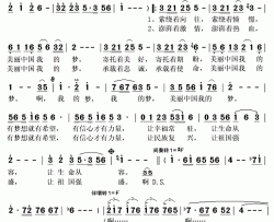 美丽中国我的梦简谱(歌词)-万莉演唱-秋叶起舞记谱上传