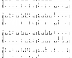 夕焼け钢琴简谱-数字双手-和平之月