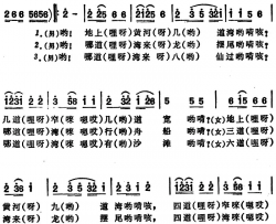 地上黄河几道弯 安徽阜阳民歌简谱