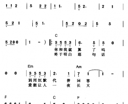 不是真的爱我简谱-孙燕姿演唱