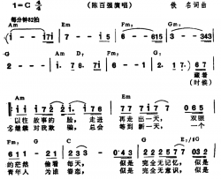 我的故事简谱-带和弦陈百强-