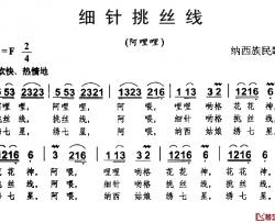 细针挑丝线简谱-纳西族民歌