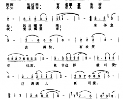 风从哪里来简谱-毛阿敏-