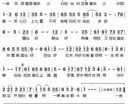 花开年少简谱-电视剧《识汝不识丁》主题曲韩磊-