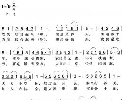 赣南闽西红色歌曲：农民协会歌简谱