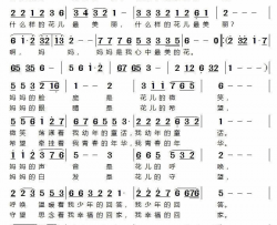 妈妈是我心中最美的花简谱-董和平演唱-王立文/史长磊词曲