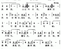 英雄愿《南拳王》主题歌、粤语简谱-叶振棠演唱