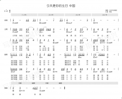 今天是你的生日 简和谱简谱-北京市合唱团演唱-韩静霆/谷建芬词曲