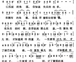 出人头地又名：生命过客新加坡电视剧《出人头地》插曲简谱