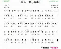 我是一枝小腊梅简谱