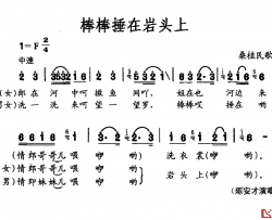棒棒捶在岩头上简谱-桑植民歌陈安才-