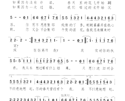 你的春天曾经有个我简谱-朱含芳演唱-陈道斌/颂今词曲