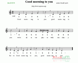 GoodMorningtoyou线简谱混排版、英文儿歌简谱