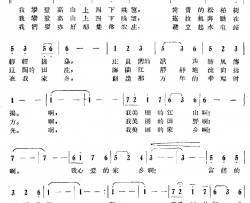 在家乡高山上简谱