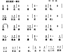 战歌简谱-[匈牙利]裴多菲原诗、邵子南改词 劫夫曲