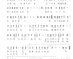 顺风哥哥简谱-陈思思演唱-三丫、颂今/颂今词曲