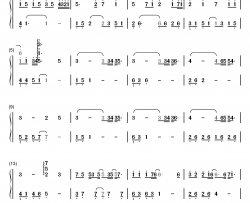 岁月缝花钢琴简谱-数字双手-陈学冬