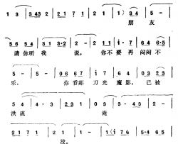 朋友，请你听我说简谱-刘薇词/生茂曲