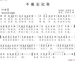不能忘记你简谱