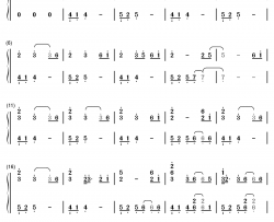 太空钢琴简谱-数字双手-吴青峰