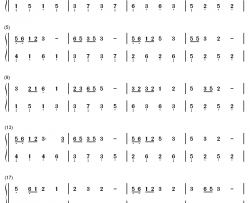 桃花笑钢琴简谱 - 数字双手-洛天依 言和 乐正绫