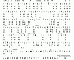 山城之恋简谱-泽旺多吉、常思思格式：简谱演唱-古弓记谱制作曲谱