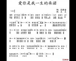 爱你是我一生的承诺简谱-范修奎词 王立曲