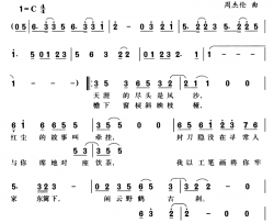 红尘客栈简谱-周杰伦演唱