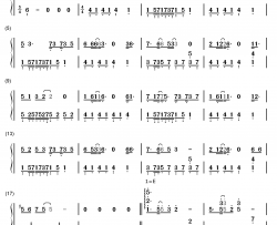 清风徐来钢琴简谱-数字双手-王菲