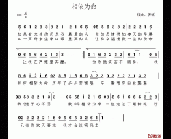 相依为命简谱-罗斌词/罗斌曲