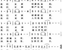 亚洲雄风韦唯、刘欢简谱