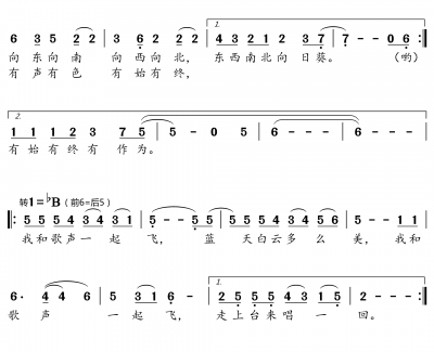 我和歌声一起飞简谱(歌词)-暖儿曲谱