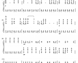 Ocean钢琴简谱-数字双手-B'z