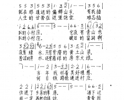 插队的小村庄简谱