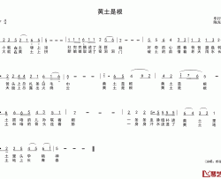 黄土是根简谱-车行词/陈光曲郝俊明-